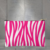 Hot Pink Wavy Zebra Stripe アクセサリーポーチ