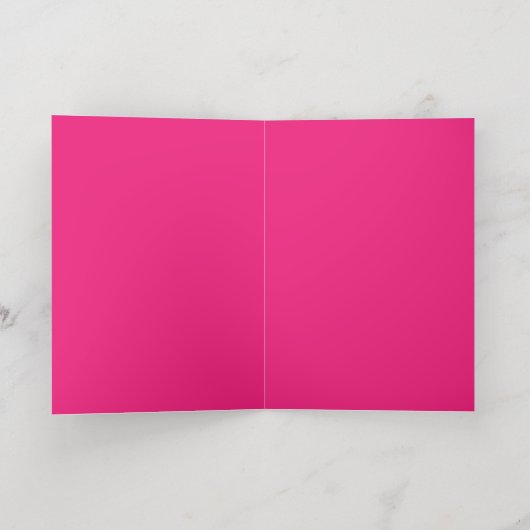Hot Pink Wedding | Bold Solid Color Invite 箔グリーティングカード (内側レイダウン)