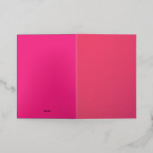 Hot Pink Wedding | Bold Solid Color Invite 箔グリーティングカード (外側レイダウン)