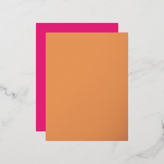 Hot Pink Wedding | Bold Solid Color Invite 箔招待状ポストカード (正面/裏面)