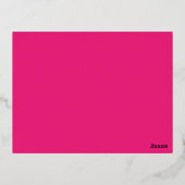 Hot Pink Wedding | Bold Solid Color Invite 箔招待状ポストカード (裏面)