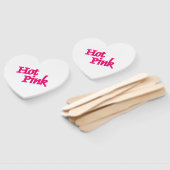 Hot Pink white heart hand fans ハンドファン (組立なし)