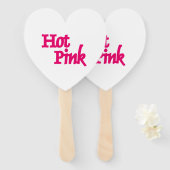 Hot Pink white heart hand fans ハンドファン (正面&裏面)