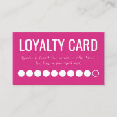 Hot Pink White Ten Visits Loyalty Punch Card ロイヤリティカード (正面)