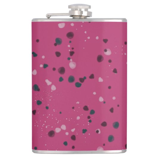Hot Pink With Confetti フラスク (正面)