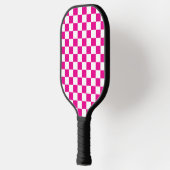 Hot Pink with White Square Pattern with Name ピックルボールラケット (左)
