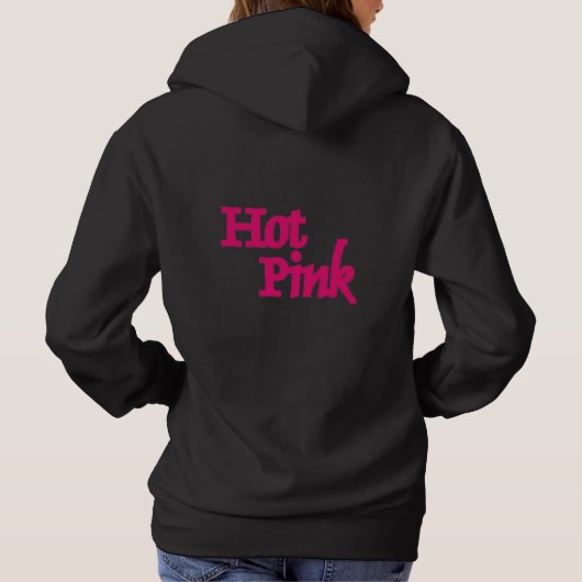 Hot Pink women black hooded sweatshirt back パーカ (裏面)