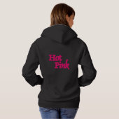 Hot Pink women black hooded sweatshirt back パーカ (裏面フル)