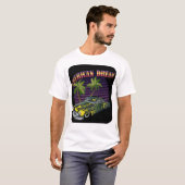 hot rod american dream voiture muscle car palmier tシャツ (正面フル)