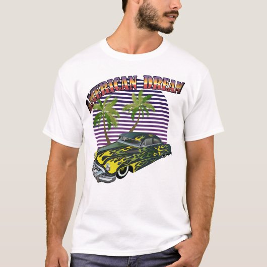 hot rod american dream voiture muscle car palmier  tシャツ (正面)