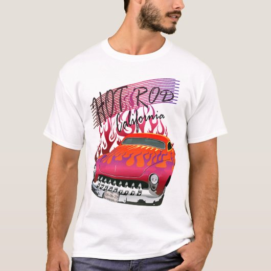 hot rod california by hipster skulls tシャツ (正面)
