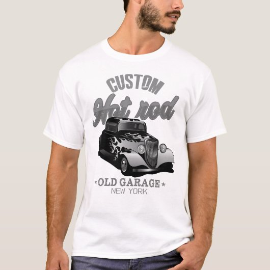 hot rod custom voiture old garage new york by hips tシャツ (正面)