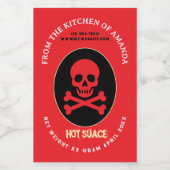 Hot sauce with skull on label ワインラベル (シングルラベル)