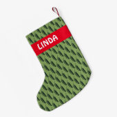 HOT & SPICYジャラペーニョチリペッパーズパターンカスタム スモールクリスマスストッキング (裏面 (吊り時))