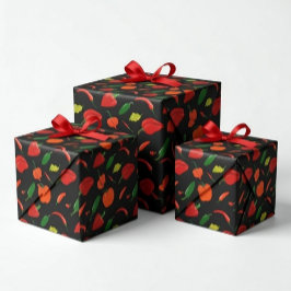 Hot & Spicy Chili Peppers Wrapping Paper ラッピングペーパー