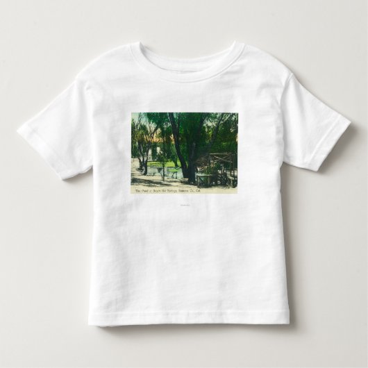 Hot Springsの池の眺め トドラーTシャツ (正面)