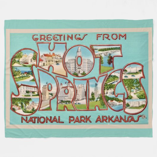 Hot Springs Arkansas Fleece Throw フリースブランケット (正面(横))