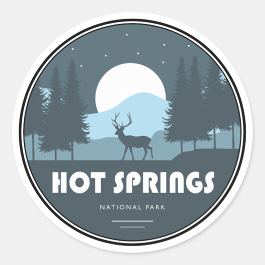 Hot Springs National Park Deer ラウンドシール (正面)