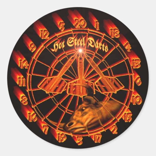 Hot Steel Darts Dartscheibe Darts Glut ラウンドシール (正面)