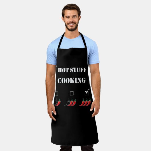 Hot stuff cooking エプロン (着用した状態)