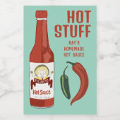 HOT STUFF Spicy Hot Sauce Jalapeños Chiles フードラベル (シングルラベル)