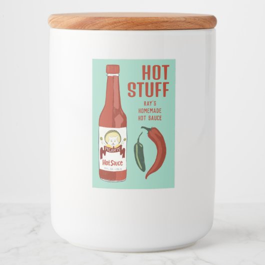 HOT STUFF Spicy Hot Sauce Jalapeños Chiles フードラベル (正面)
