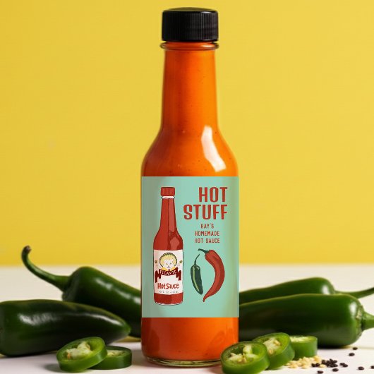 HOT STUFF Spicy Hot Sauce Jalapeños Chiles フードラベル