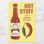 HOT STUFF Spicy Hot Sauce Jalapeños Chiles フードラベル (シングルラベル)
