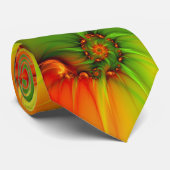 Hot Summer Green Orange Abstract Colorful Fractal ネクタイ (ロール)