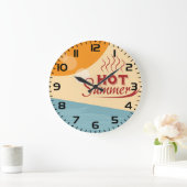 Hot Summer Vintage Retro Vibes ラージ壁時計 (ホーム)