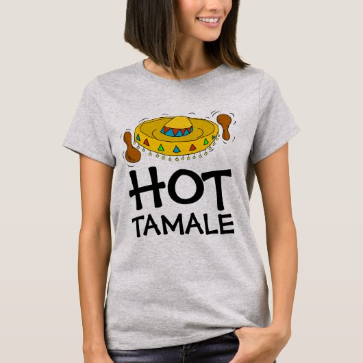 HOT TAMALEレディースおもしろいホットTシャツ Tシャツ (正面)