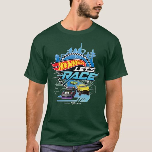 Hot Wheels Lets Race Racing Cityscape Tシャツ (正面)