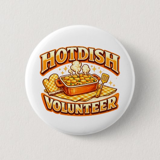HOTDISHボランティア 缶バッジ (正面)