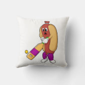 Hotdog at Cricket with Cricket bat クッション (裏面)
