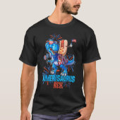 Hotdog Rex Dinosaur 4th of July Amerisaurus Tシャツ (正面)