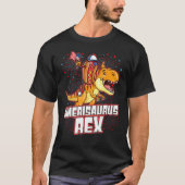 Hotdog Rex Dinosaur 4th of July Amerisaurus   Tシャツ (正面)