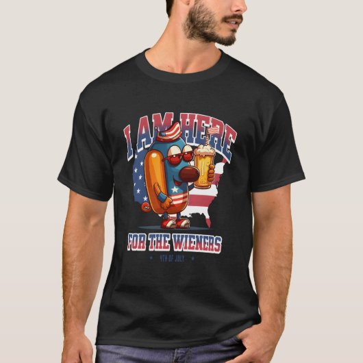 Hotdog Wiener 4Th Of July Patriotic Tシャツ (正面)