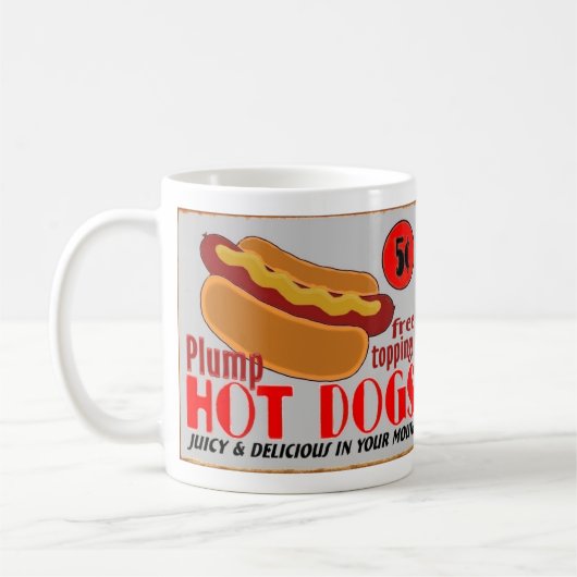HotDogSignのマグ コーヒーマグカップ (左)