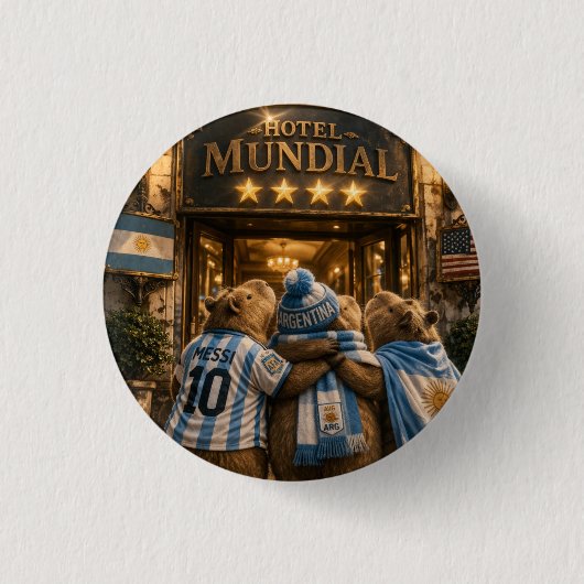  Hotel 4 estrellas Capibarras 缶バッジ (正面)