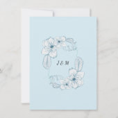 Hotel Blue White Boho 水彩花イラスト 詳細 招待状 (裏面)