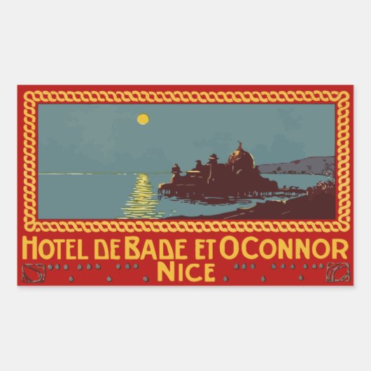 Hotel de Bade et Connor (Nice) Vector format 長方形シール (正面)