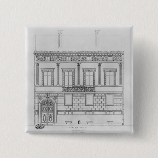 Hotel de Pourtalesの正面1850年 缶バッジ (正面)