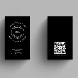 Hotel Guest House QR Code Logo Tagline Black 名刺