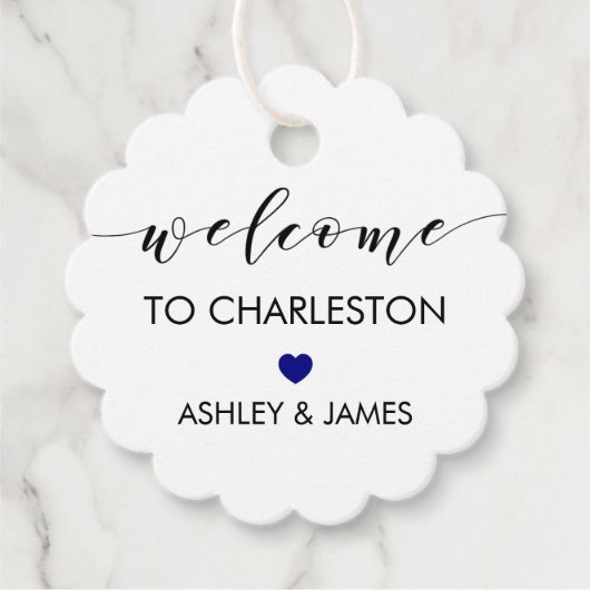 Hotel Guests結婚, Navyのウェルカムギフトラベル フェイバータグ (正面)