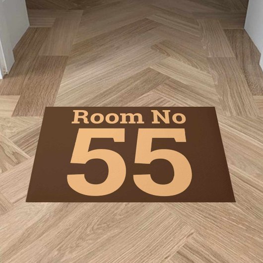 Hotel Room Number in はっきりした on a Doormat ドアマット