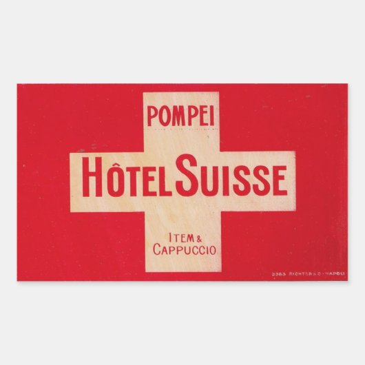 Hôtel Suisse (Pompeï) 長方形シール (正面)