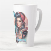 Hotflashクロニクル – Sip，笑い，リピートラテカップ カフェラテマグ (右アングル)