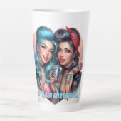 Hotflashクロニクル – Sip，笑い，リピートラテカップ カフェラテマグ (正面)