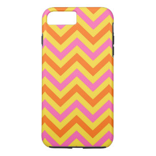 HotPinkのパイナップルカボチャLGシェブロンジグザグパターン iPhone 8 Plus/7 Plusケース