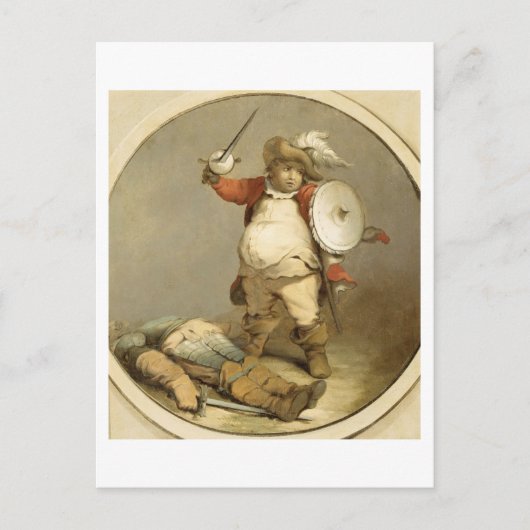 Hotspurの体とファルスタッフ， c.1786 (油オン) ポストカード (正面)